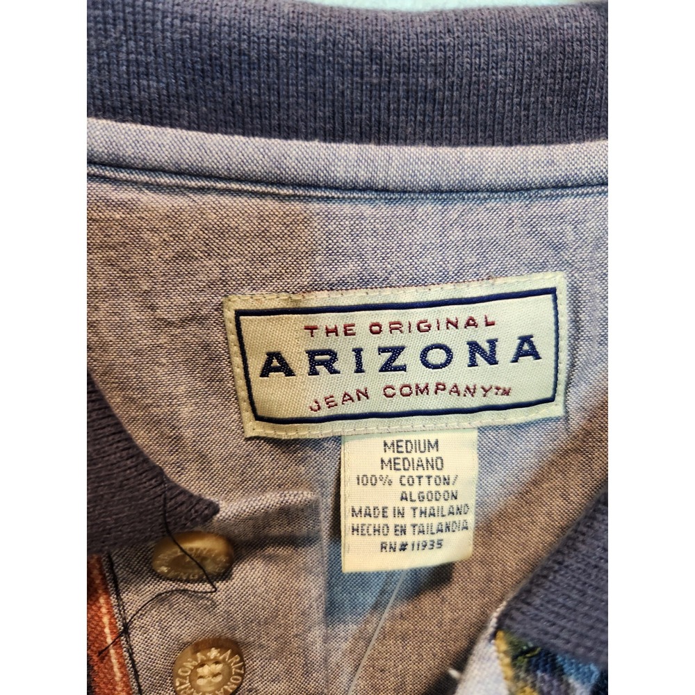 Vintage Arizona Jean Co Shirt NWT 90s Stripe Polo Long Sleeve M - Picture 8 of 9